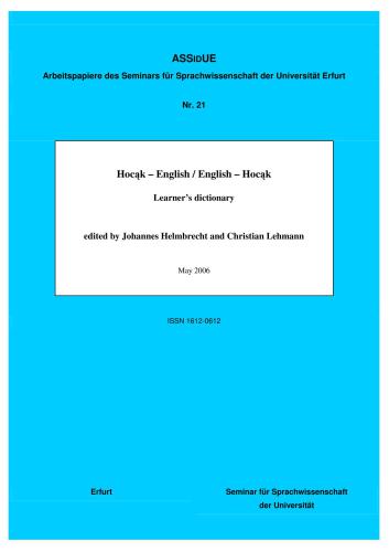 Learner’s Dictionary Hocąk-English English-Hocąk