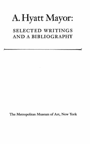 Selected Writings and a Bibliography