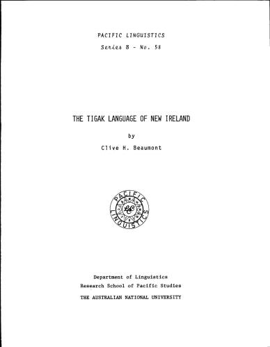 The Tigak language of New Ireland