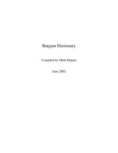 Bargam Dictionary