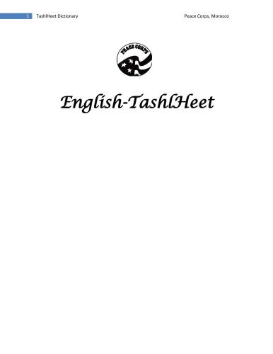 English-Tashelhit-English Dictionary