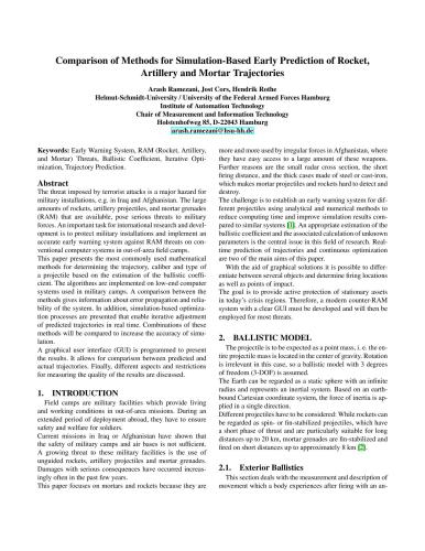 Comparison of methods for simulation-based early prediction of rocket, artillery and mortar trajectories