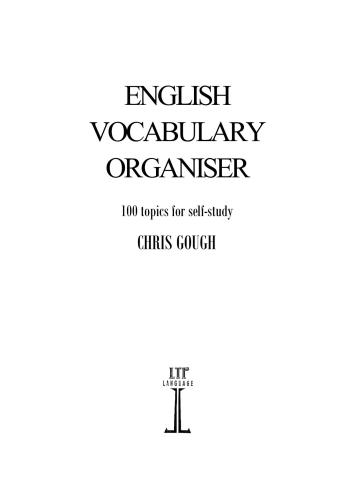 English Vocabulary Organizer (with answer key)