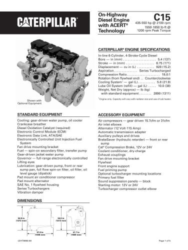 Caterpillar C15. On-Highway Diesel Engine with ACERT Technology