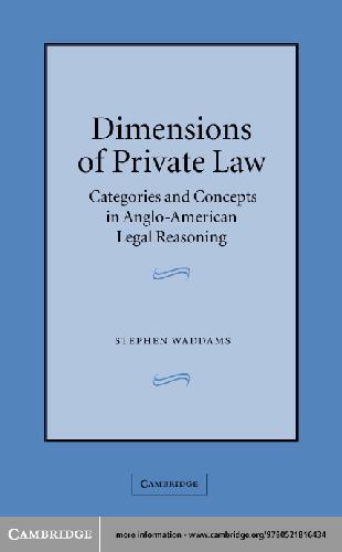 Dimensions of Private Law: Categories and Concepts in Anglo-American Legal Reasoning