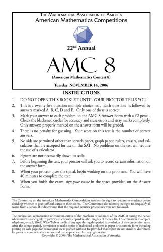 American Mathematics Contest 8 (AMC 8) 2006