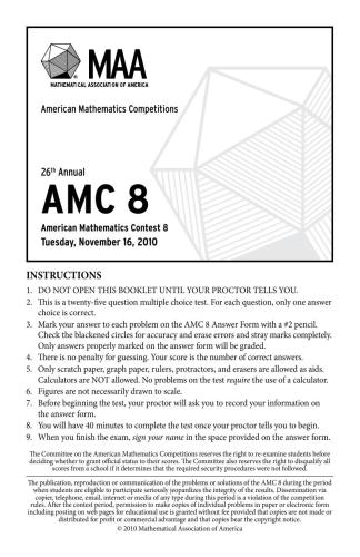 American Mathematics Contest 8 (AMC 8) 2010