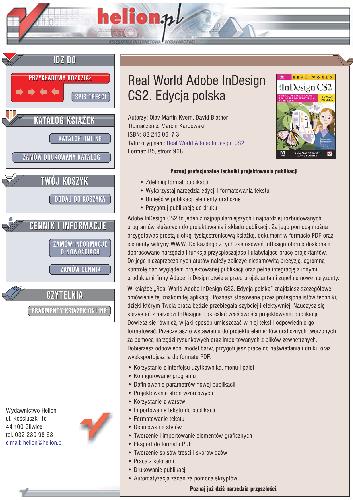 Real World Adobe InDesign CS2. Edycja polska - (rwinc2) helion onepress free ebook darmowy ebook