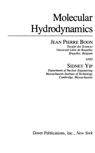 Molecular hydrodynamics