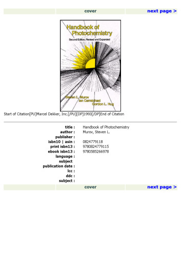 Handbook of photochemistry