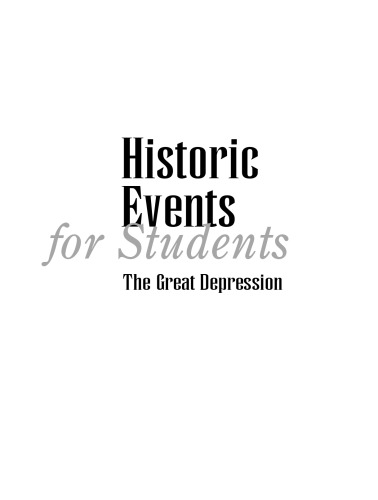 Historic Events for Students The Great Depression