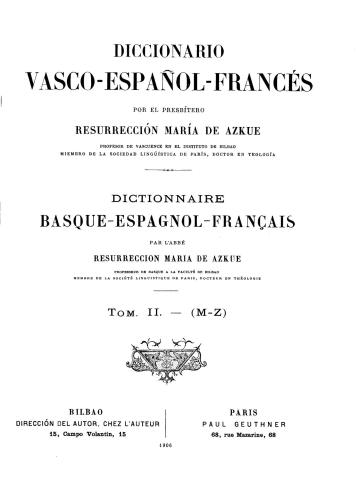 Diccionario vasco-español-francés