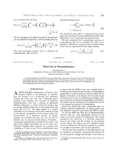 Third Law of Thermodynamics