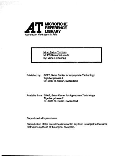 Micro Pelton Turbines (Volume 9)