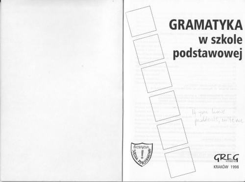 Gramatyka języka polskiego w szkole podstawowej