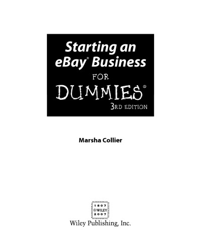 Starting an eBay Business for Dummies