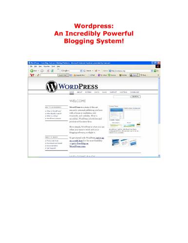 Wordpress: An Incredibly Powerful Blogging System!