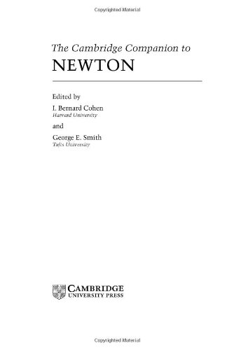 The Cambridge Companion to Newton