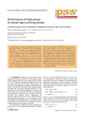 Performance of high-power III-nitride light emitting diodes