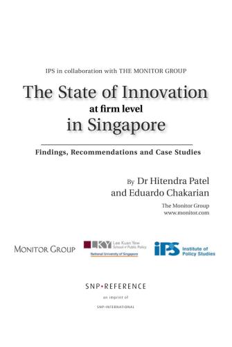 The State of Innovation at firm level in Singapore: findings, recommendations and case studies