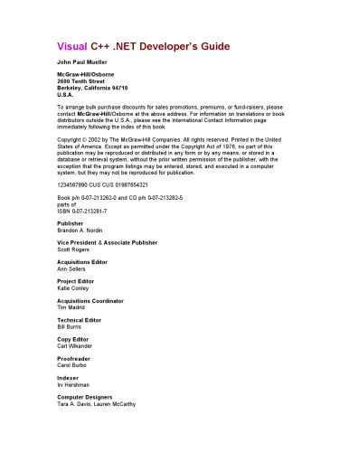 Visual C Net Developer Guide