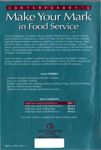 Make Your Mark in Food Service: Job-specific English