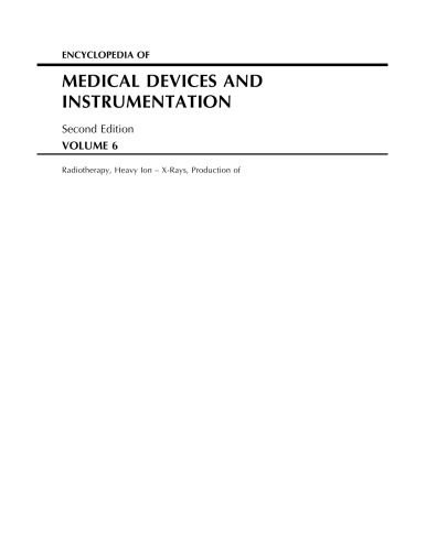 Encyclopedia of Medical Devices and Instrumentation