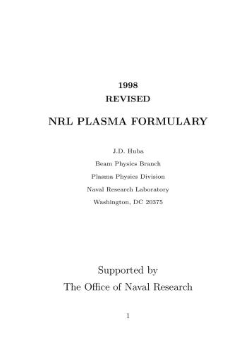 1998 revised NRL Plasma Formulary