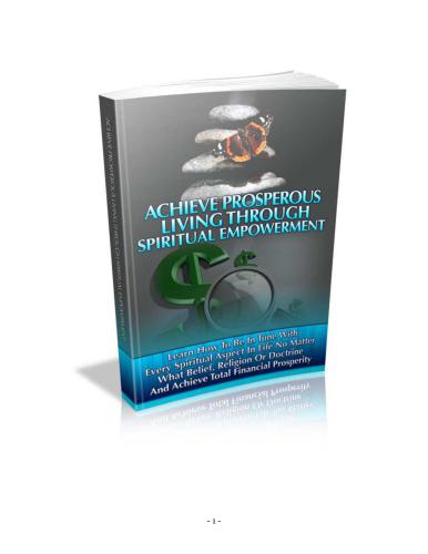 Achieve prosperous living through spiritual empowerment