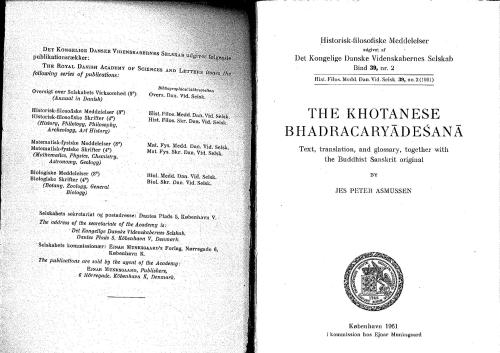 The Khotanese Bhadracaryādeśanā