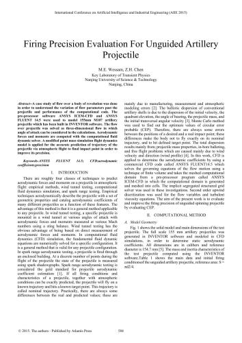 Firing precision evaluation for unguided artillery projectile