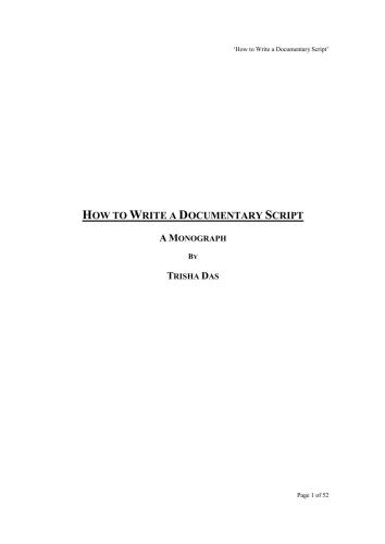 How to write a Documentary script