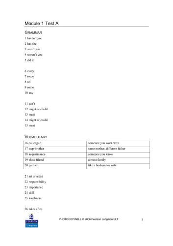 Total English Upper Intermediate Module tests