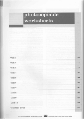 Total English Intermediate Photocopiable Worksheets