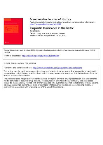 Linguistic landscapes in the baltic