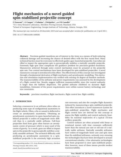 Flight mechanics of a novel guided spin-stabilized projectile concept