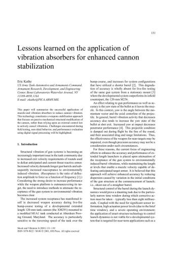 Lessons learned on the application of vibration absorbers for enhanced cannon stabilization