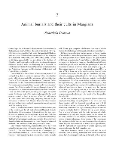 Animal burials and their cults in Margiana