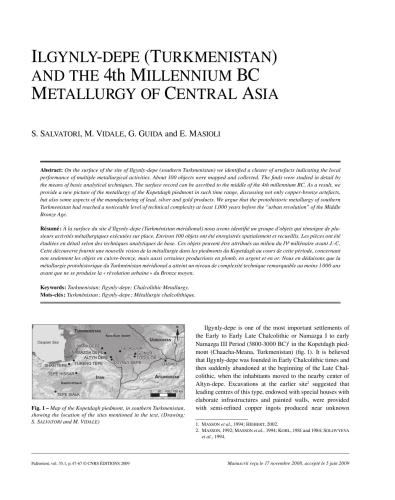 Ilgynly-Depe (Turkmenistan) and the 4th Millennium BC Metallurgy of Central Asia