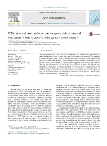 ICAN: A novel laser architecture for space debris removal