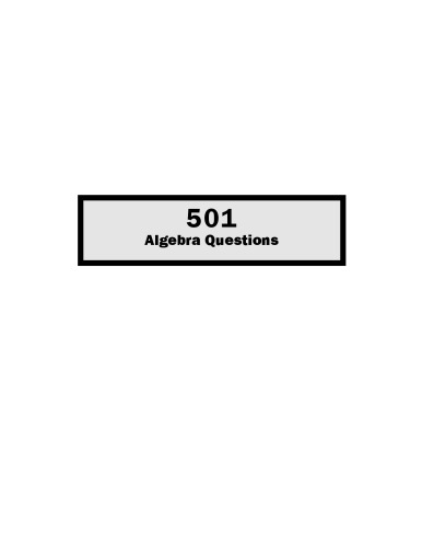 501 Algebra Questions