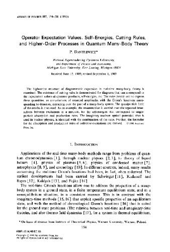 Operator expectation values, self-energies, cutting rules, and higher-order processes