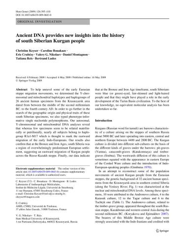 Ancient DNA provides new insights into the history of south Siberian Kurgan people