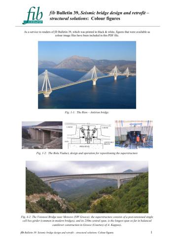 Seismic bridge design and retrofit structural solutions: Colour figures