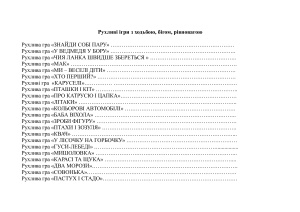 Картотека рухливих ігор для старшого дошкільного віку згідно програми Українське дошкілля