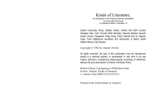 Kinds of Literature. An Introduction to the Theory of Genres and Modes