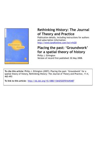 Placing the past: ‘Groundwork’ for a spatial theory of history