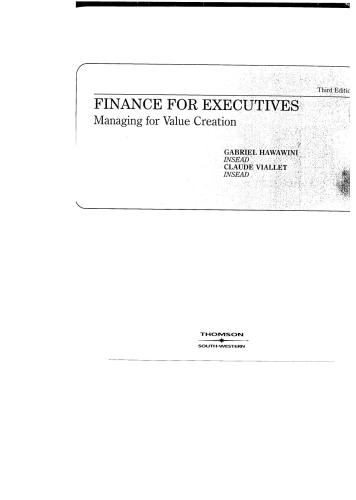 Finance for Executives: Managing for Value Creation