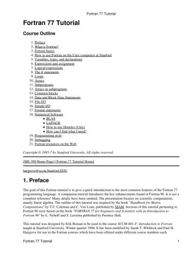 Fortran 77 Tutorial