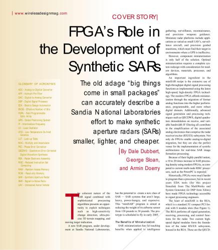 FPGA’s Role in the Development of Synthetic SARs - 2006